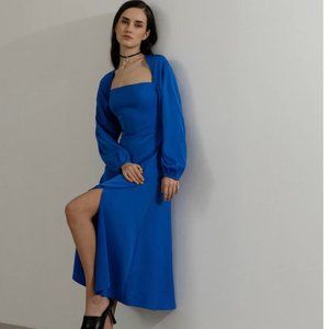 Blue Midi Cutout Dress NWT